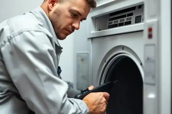 Certified appliance repair technician at work