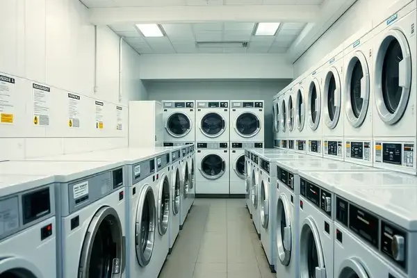 Commercial laundry room setup