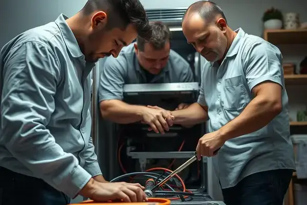 Team completing complex repair